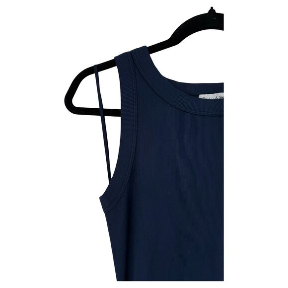 Michael Stars Wren side slit sleeveless body-con midi dress blue size Large L - Picture 4 of 9